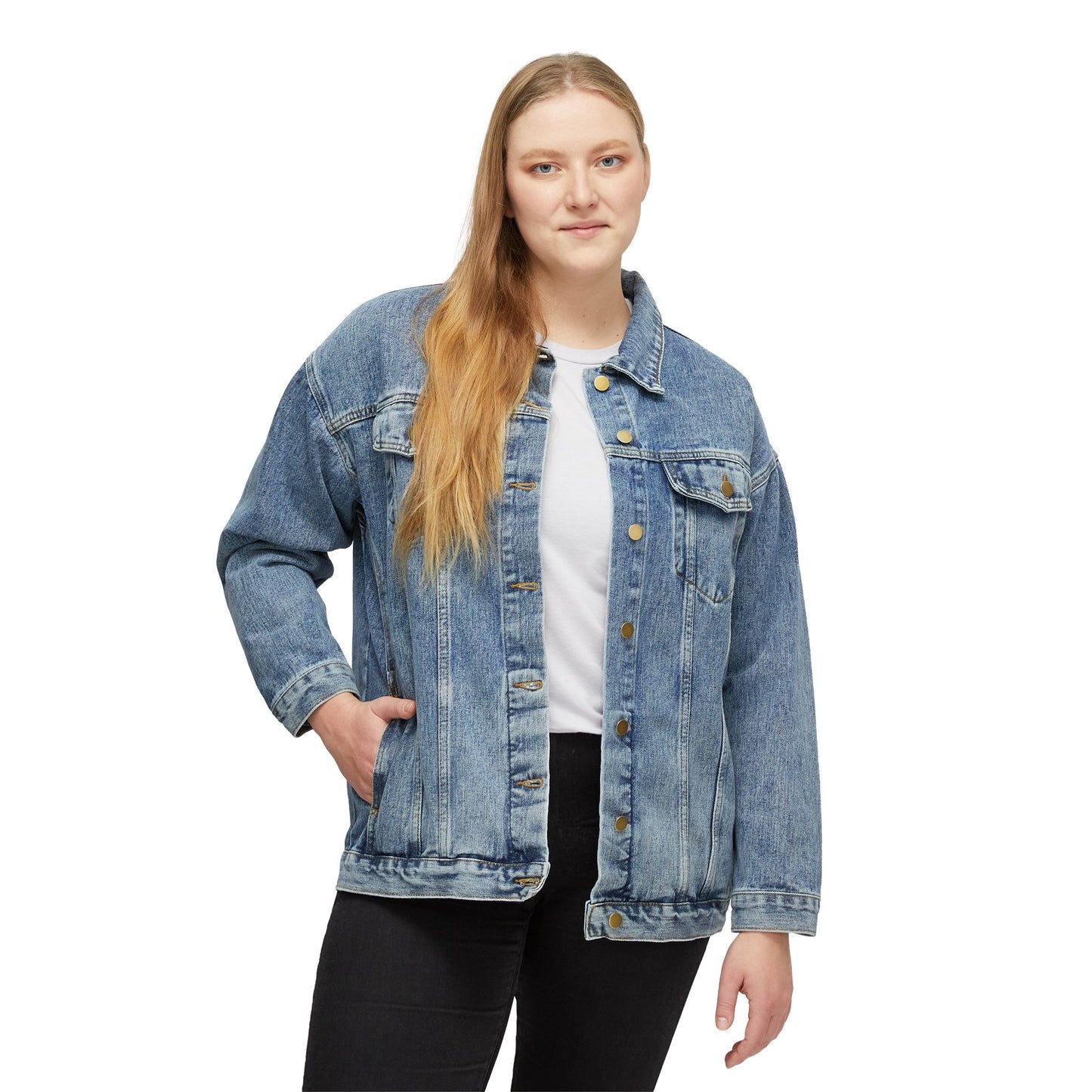 Musical Women's Denim Jacket with Custom Design, Casual Layering Piece, Perfect for Concerts, Festivals, and Everyday Wear, Vintage Trend