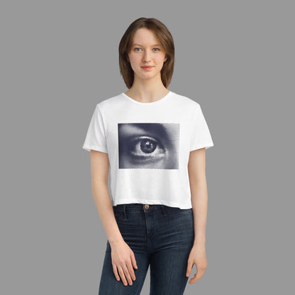 Eye Graphic Cropped Tee for Women