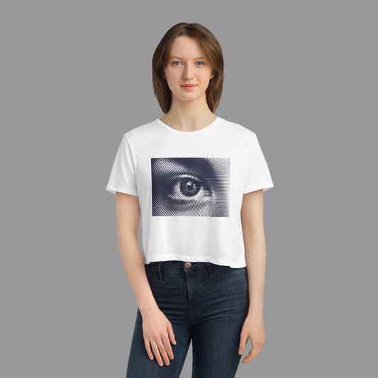 Eye Graphic Cropped Tee for Women