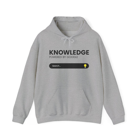 Knowledge Powered by Google Hoodie, Unisex Sweatshirt, Funny Gift, Tech Lover Apparel, Cozy Casual Wear, Perfect for Students
