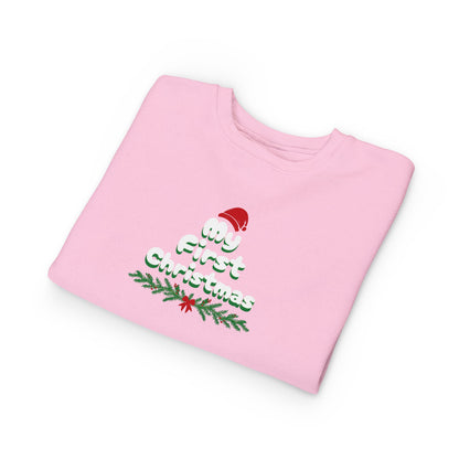 Toddler Merry First Christmas Santa Hat Holiday Sweatshirt