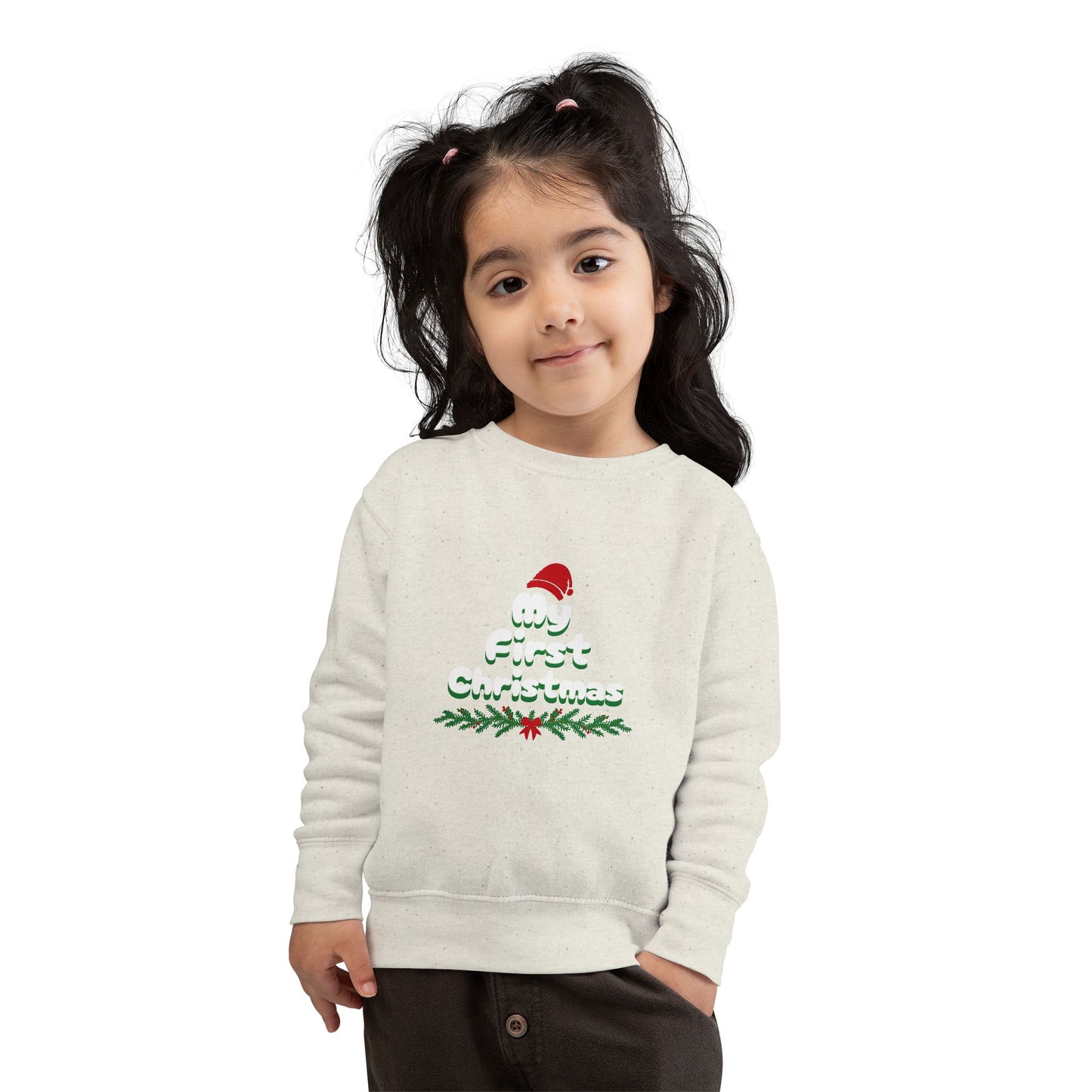 Toddler Merry First Christmas Santa Hat Holiday Sweatshirt