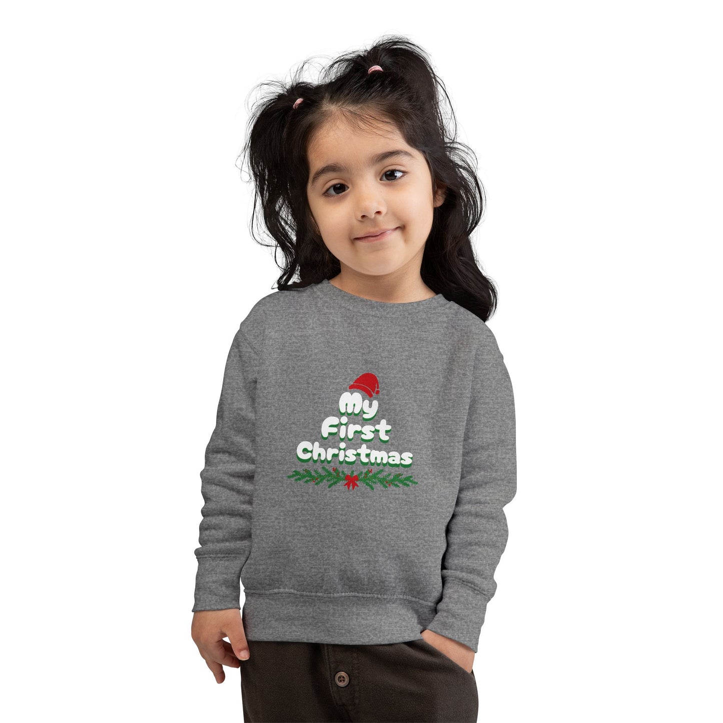 Toddler Merry First Christmas Santa Hat Holiday Sweatshirt