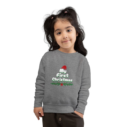 Toddler Merry First Christmas Santa Hat Holiday Sweatshirt