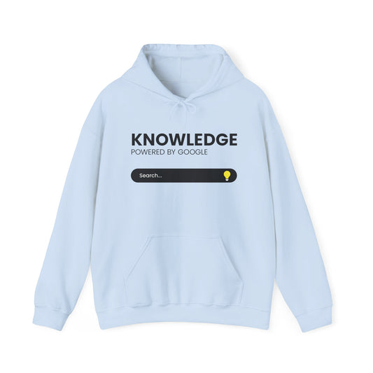 Knowledge Powered by Google Hoodie, Unisex Sweatshirt, Funny Gift, Tech Lover Apparel, Cozy Casual Wear, Perfect for Students
