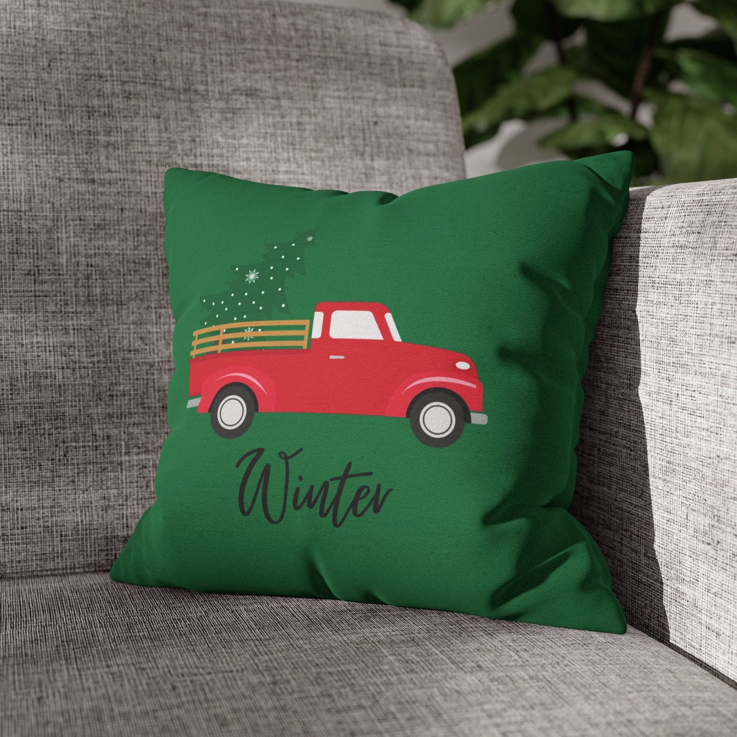 Winter-Themed Square Pillowcase